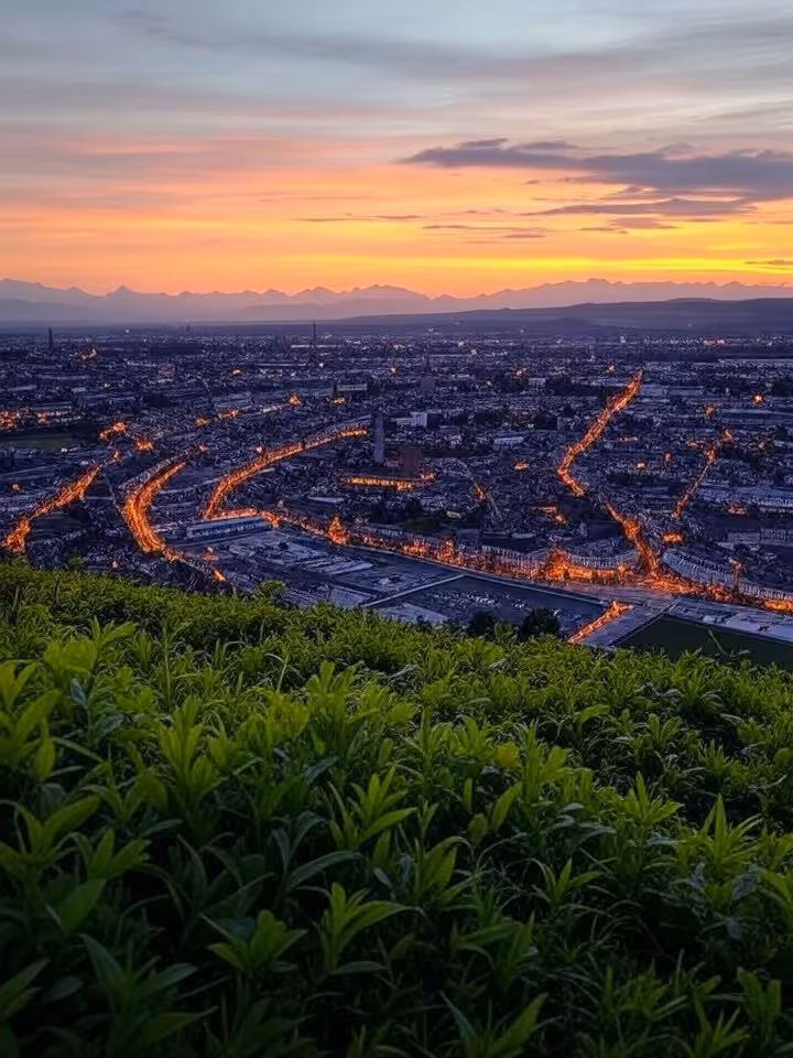 Vista su Berna e sulle Alpi dal Gurten