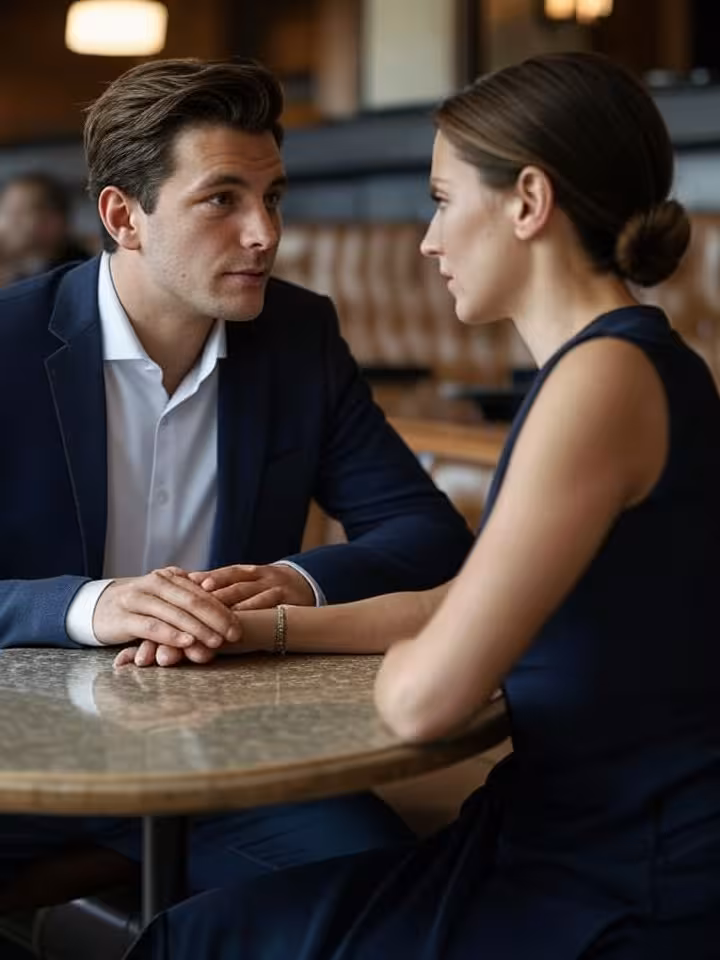Conversazione discreta in un bar di lusso a Zugo